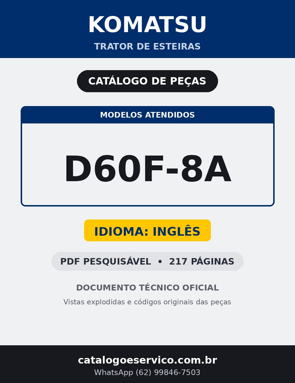 Catalogo de pecas Komatsu D60f-8a (Ingles) - capa