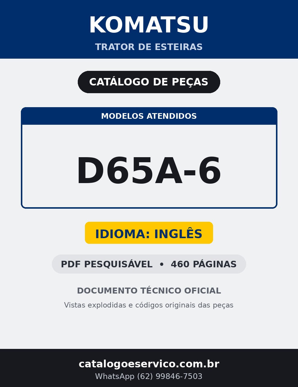Catalogo De Pecas Komatsu - D65a-6 - capa