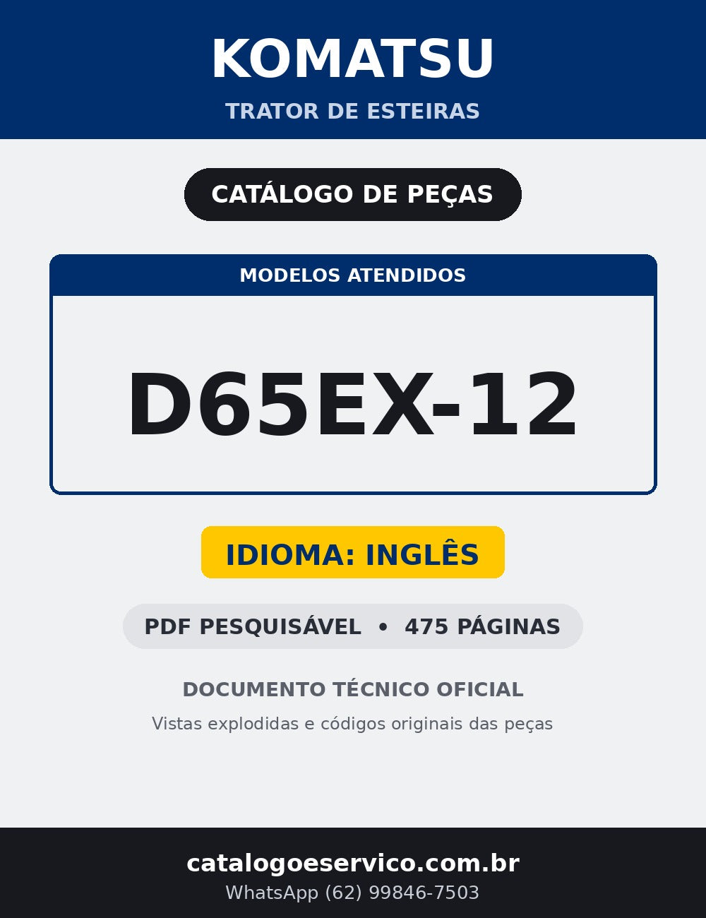 Catalogo De Pecas Komatsu - D65ex-12 - capa