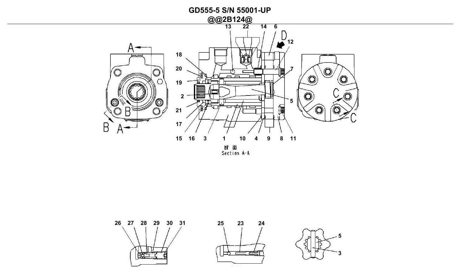 Catálogo de pecas Komatsu - GD555-5 - Motoniveladoras - vista explodida 3