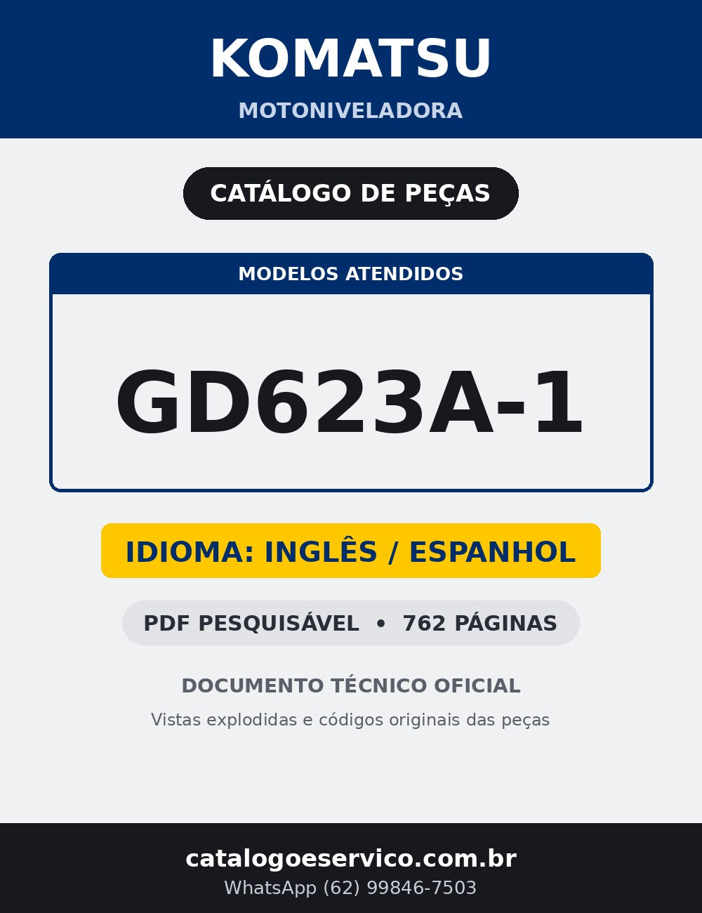 Catálogo de pecas Komatsu - GD623A-1 - Motoniveladoras - capa