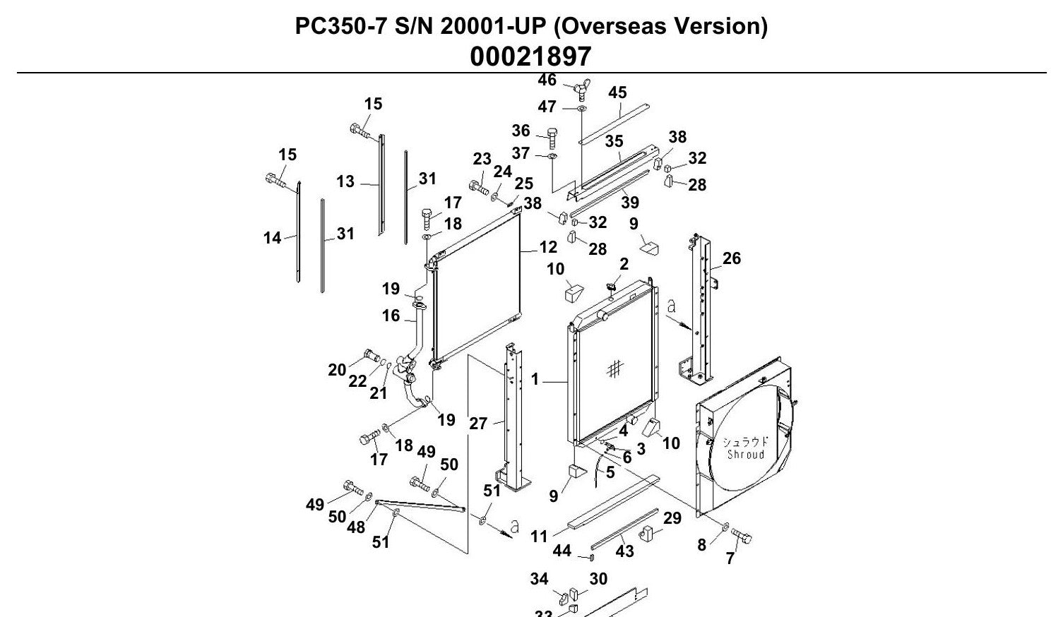 Catálogo de pecas Komatsu - PC350-7 - escavad. de esteira - vista explodida 4
