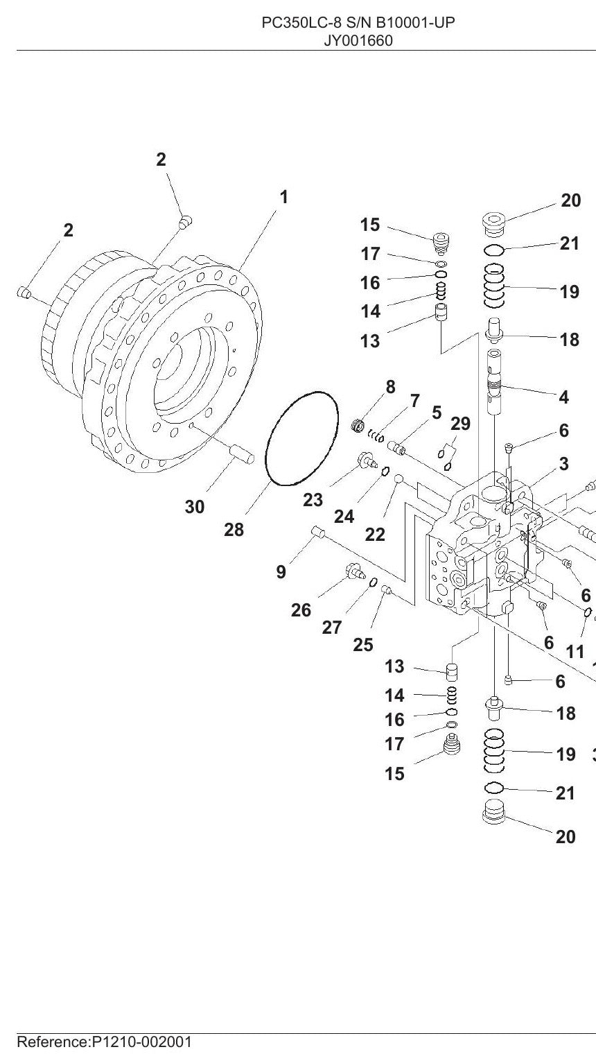 Catálogo de pecas Komatsu - PC350-8 - escavad. de esteira - vista explodida 3