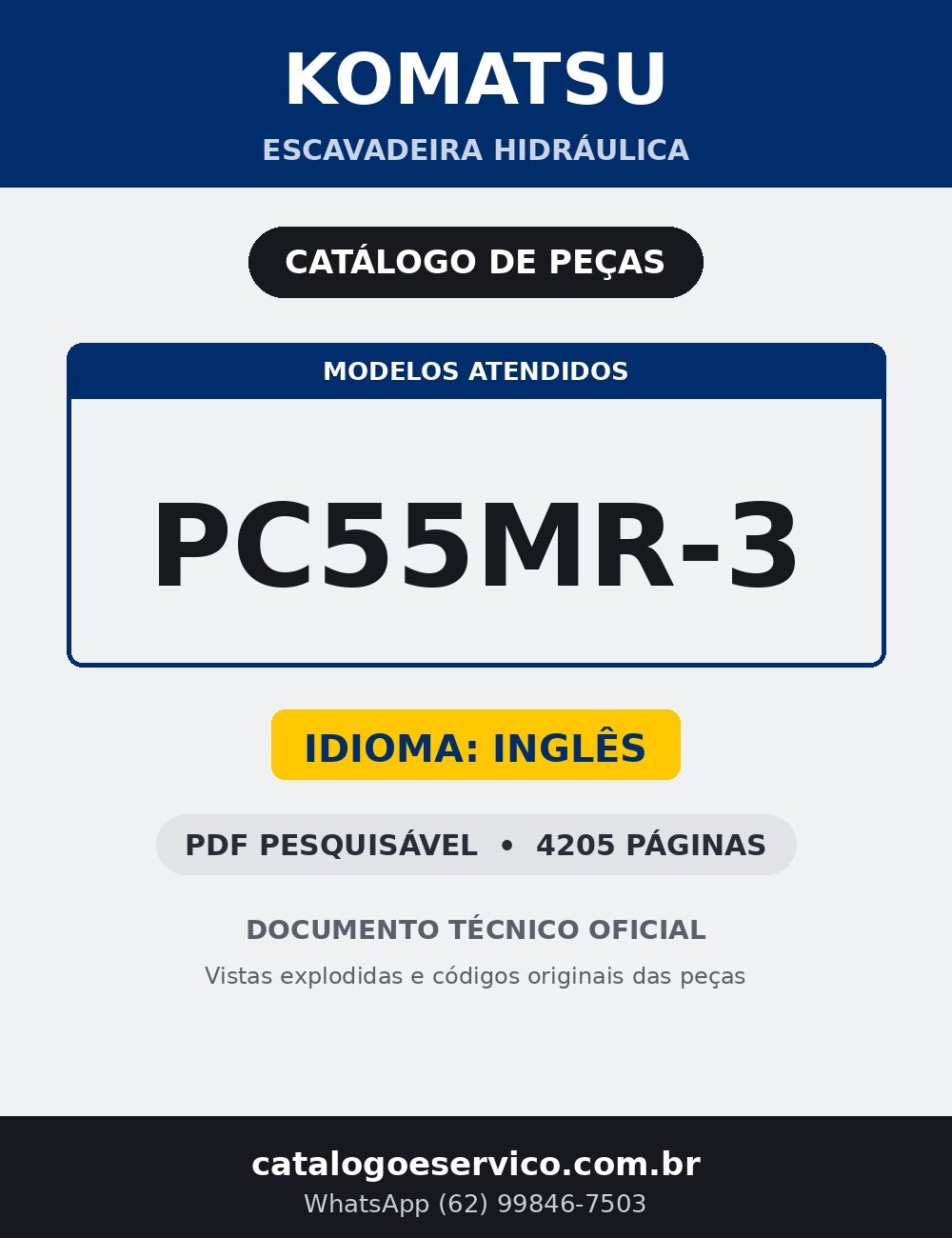 Catálogo de pecas Komatsu - PC55MR-3 - escavad. de esteira - capa
