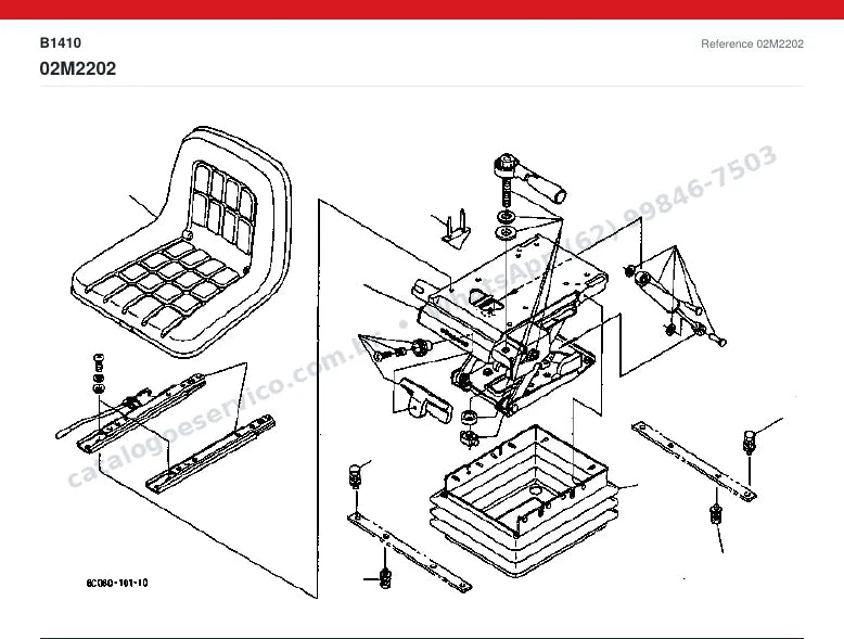 Catálogo de peças Kubota B1410: vista explodida (3)