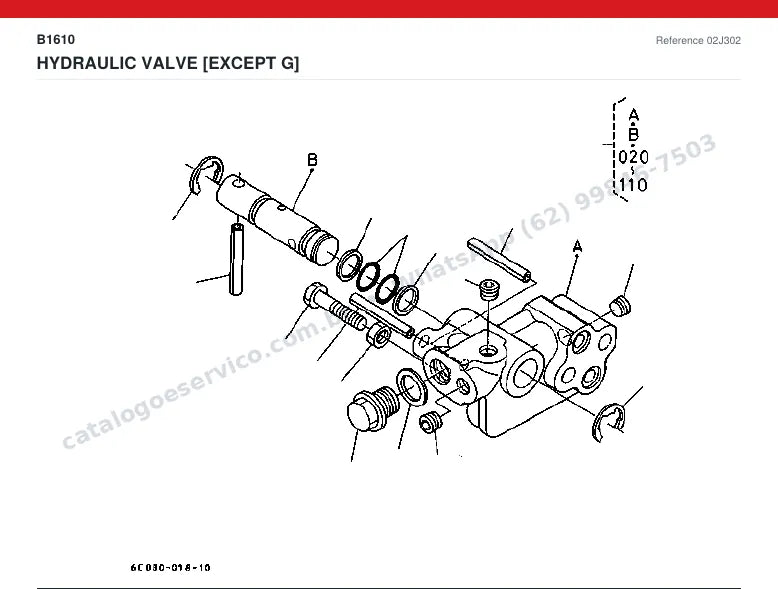 Catálogo de peças Kubota B1610: vista explodida (2)