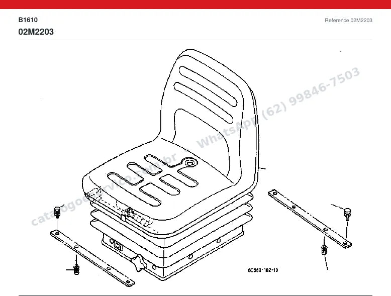 Catálogo de peças Kubota B1610: vista explodida (3)