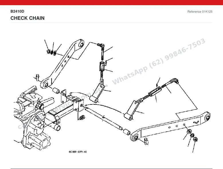 Catálogo de peças Kubota B2410D: vista explodida (2)
