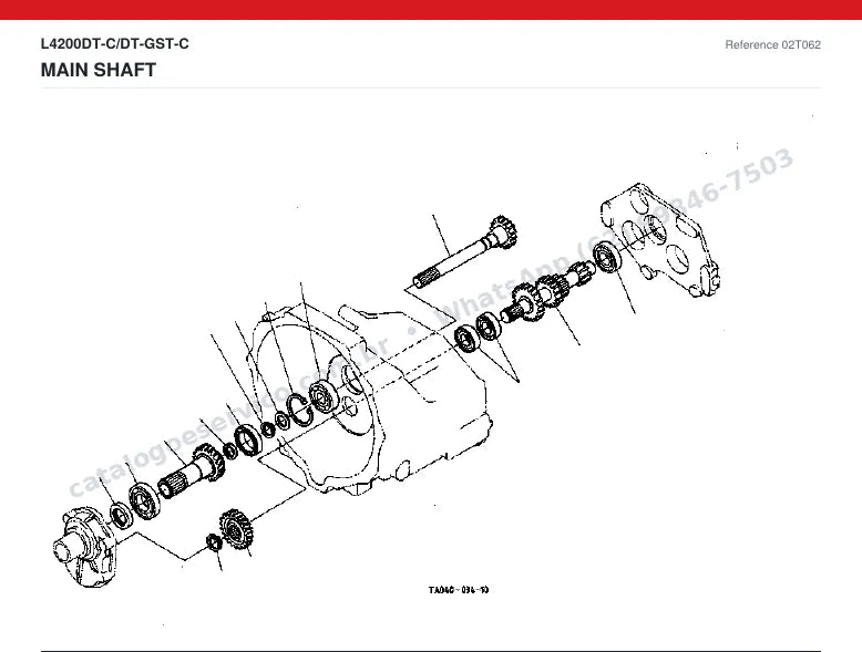 Catálogo de peças Kubota L4200DT-C / DT-GST-C: vista explodida — transmissão e caixa de marchas