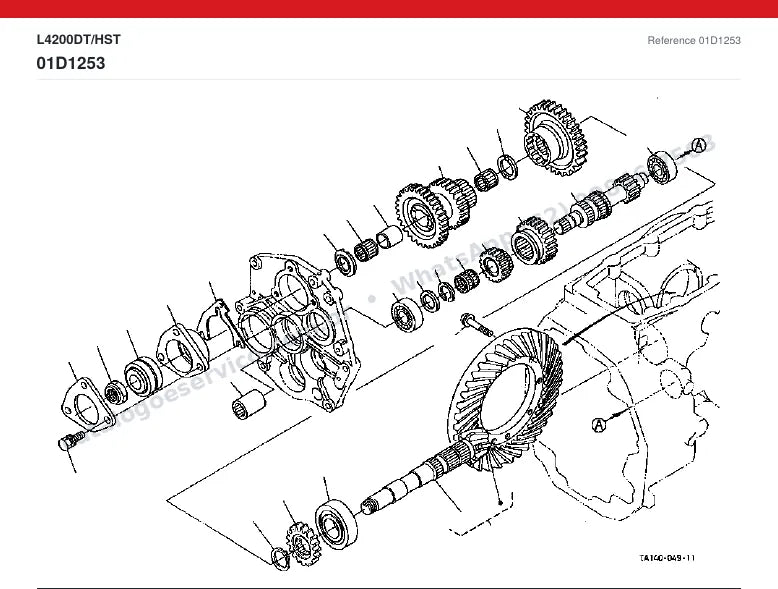 Catálogo de peças Kubota L4200DT / HST: vista explodida