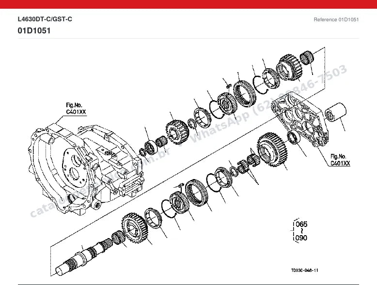 Catálogo de peças Kubota L4630DT-C / GST-C: vista explodida
