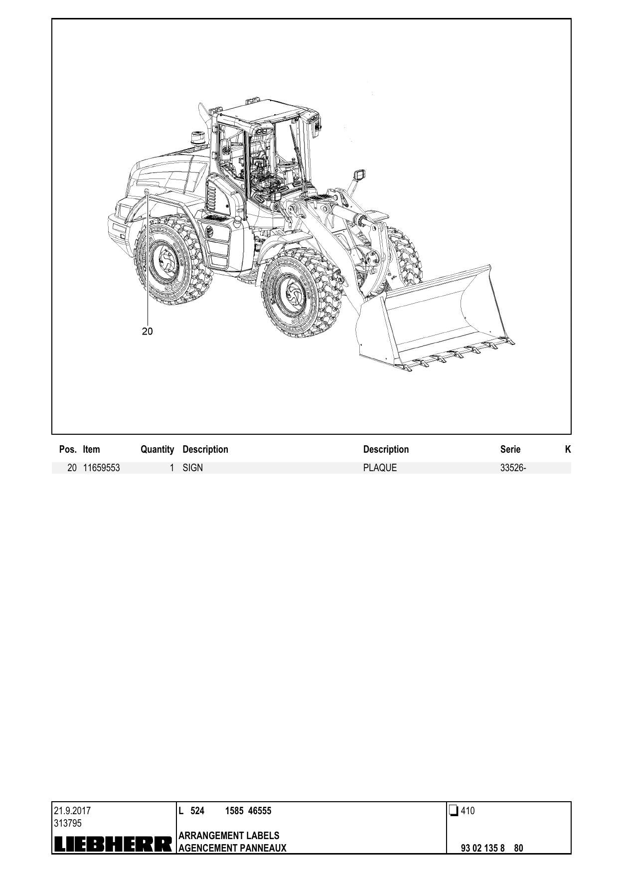 Catálogo de Peças L524 Liebherr Pá Carregadeira (1585-46555) - página 3