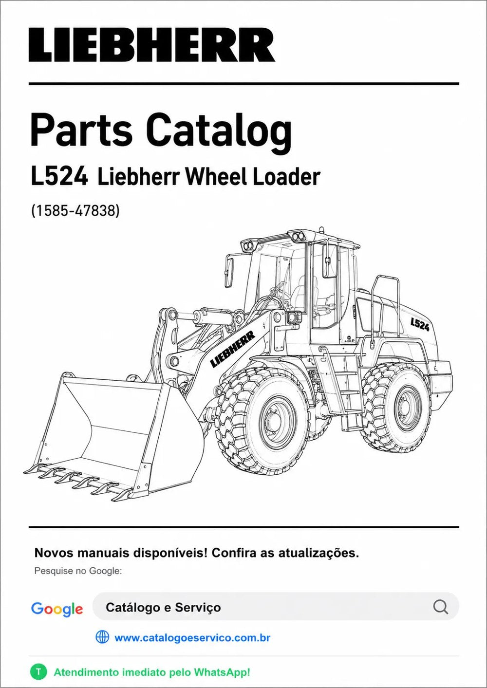 Catálogo de Peças L524 Liebherr Pá Carregadeira (1585-47838)