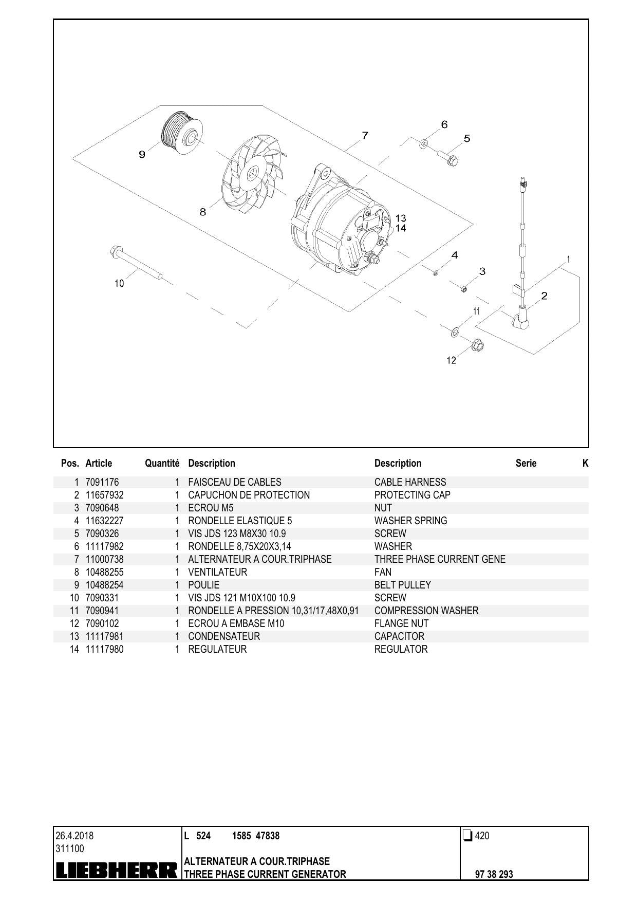 Catálogo de Peças L524 Liebherr Pá Carregadeira (1585-47838) - página 3