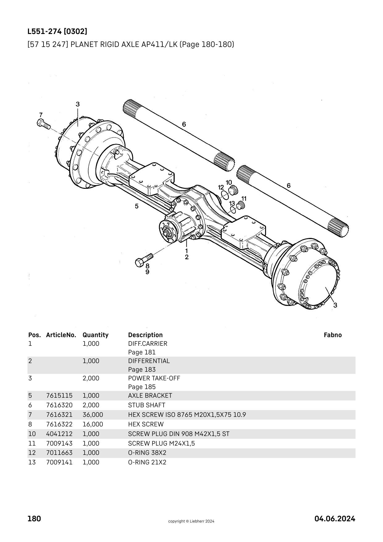 Catálogo de Peças L551-274 Liebherr Pá Carregadeira - página 2