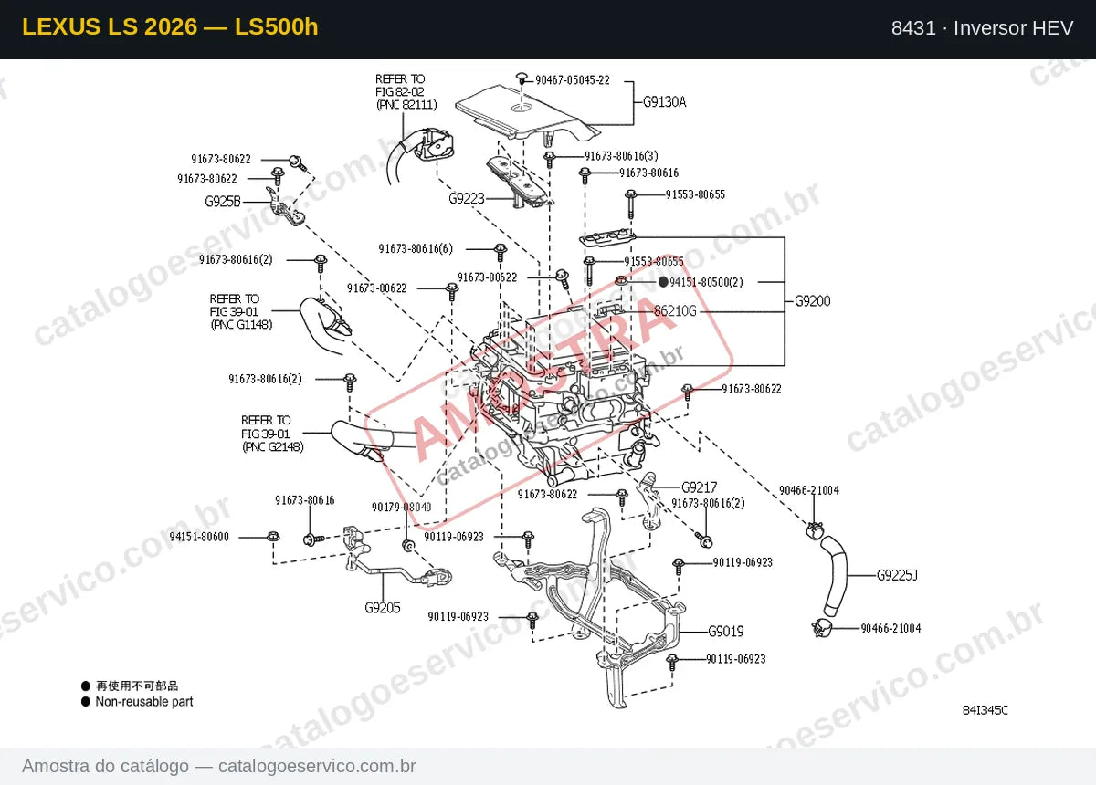 Vista explodida Inversor HEV — Lexus LS 2026 — LS500h