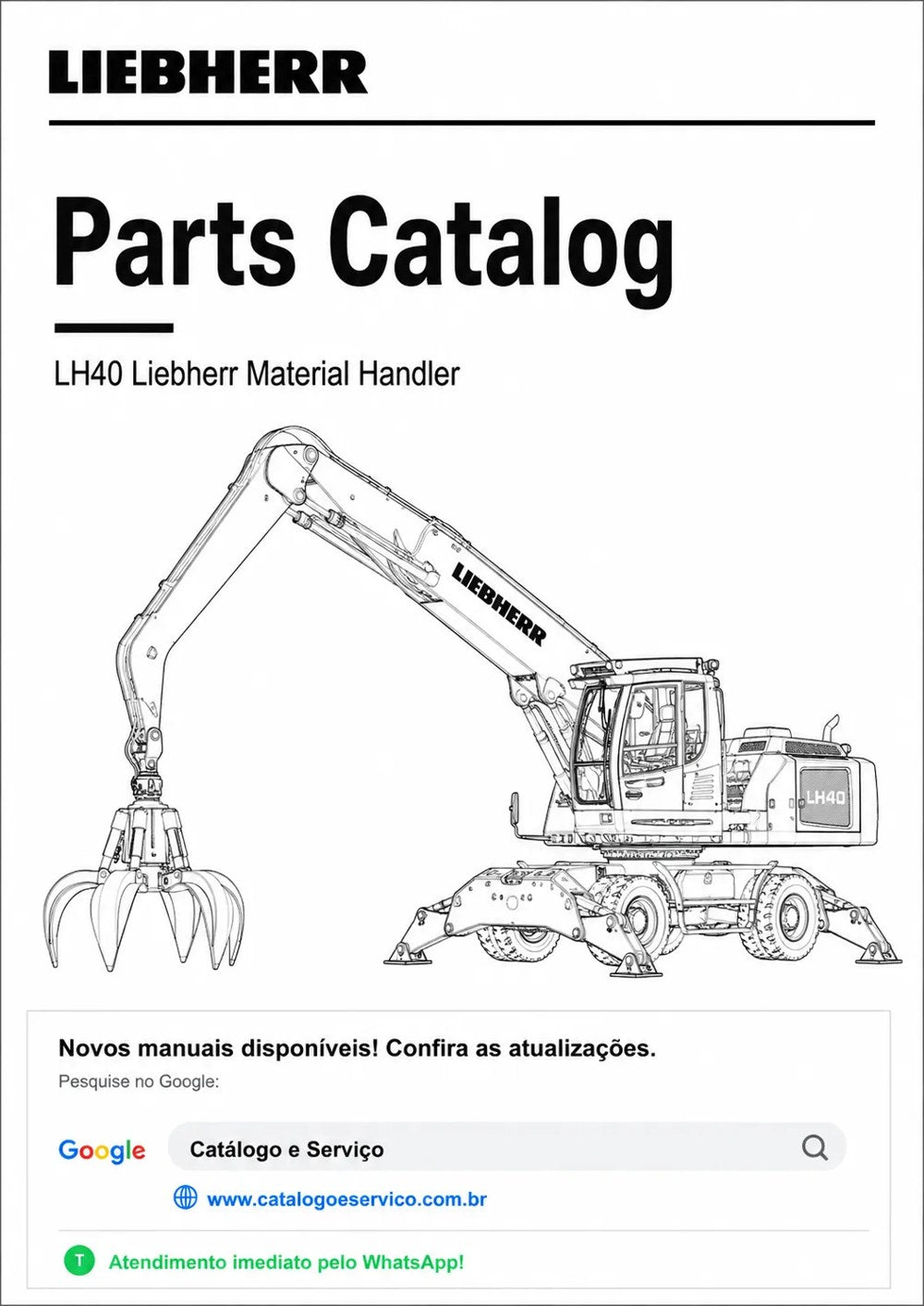 Catálogo de Peças LH40 Liebherr Manipulador de Materiais