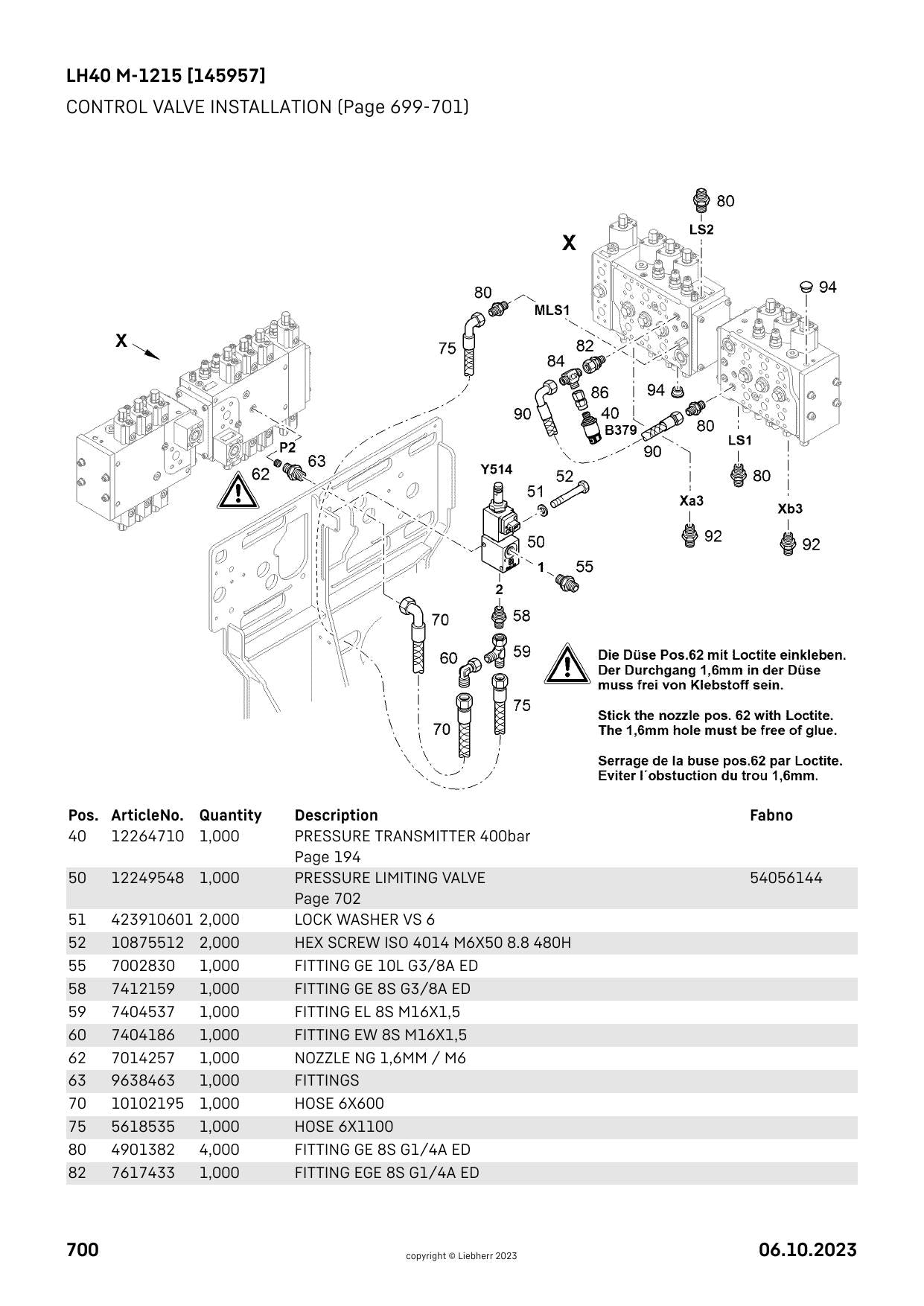 Catálogo de Peças LH40 Liebherr Manipulador de Materiais - página 3
