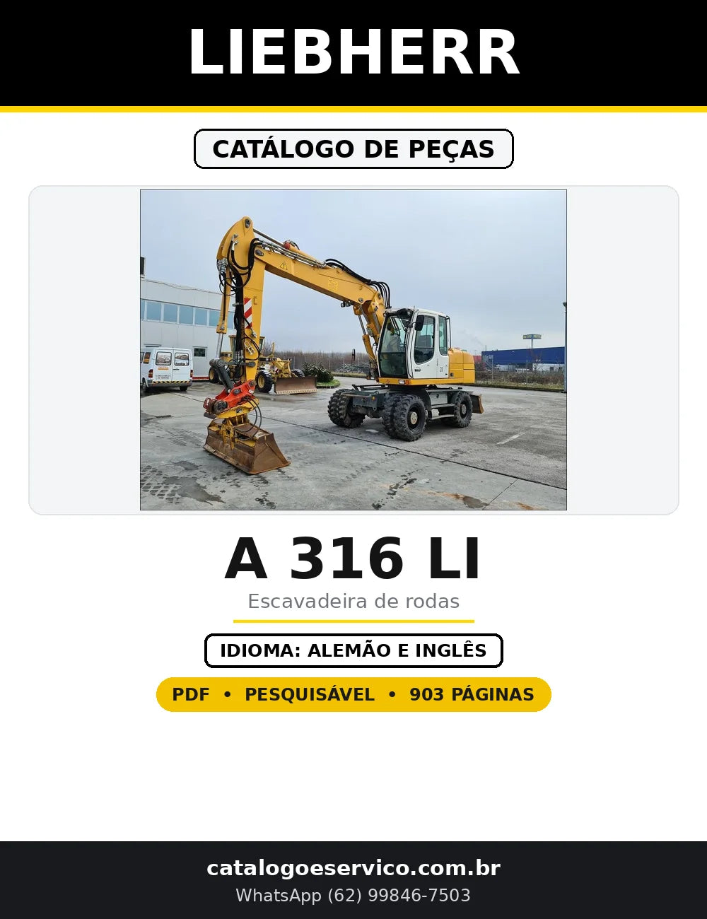 Capa do Catálogo de Peças Liebherr A 316 LI em PDF com 903 páginas