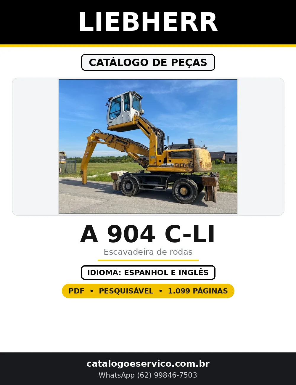 Capa do Catálogo de Peças Liebherr A 904 C-LI em PDF com 1.099 páginas