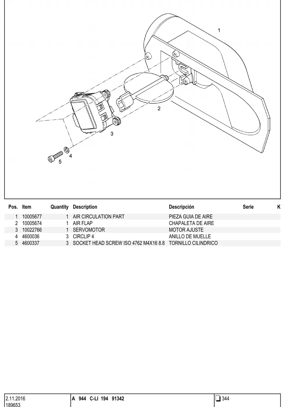 Grupo do catálogo com desenho e lista de peças — Liebherr A 944 C-LI