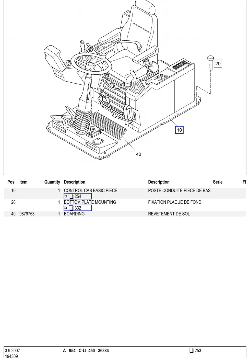 Detalhe de conjunto ilustrado com números de artigo — Liebherr A 954 C-LI