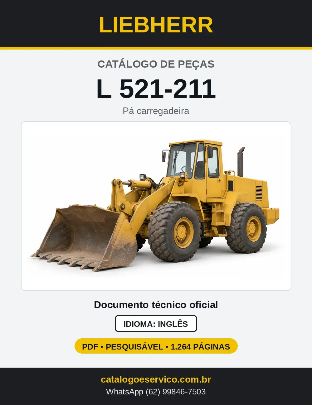 Capa do Catálogo de Peças Liebherr L521-211 pá carregadeira