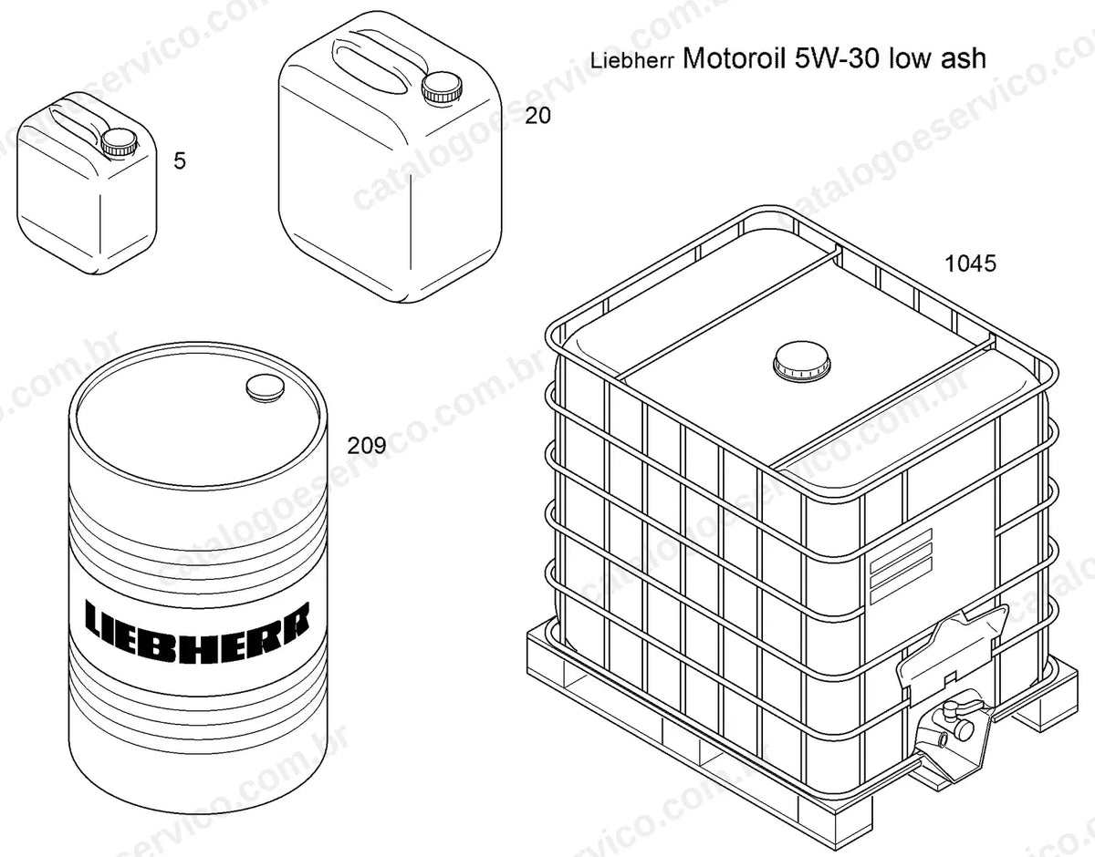 Página do óleo de motor Liebherr Low Ash 5W-30 da L550-1825