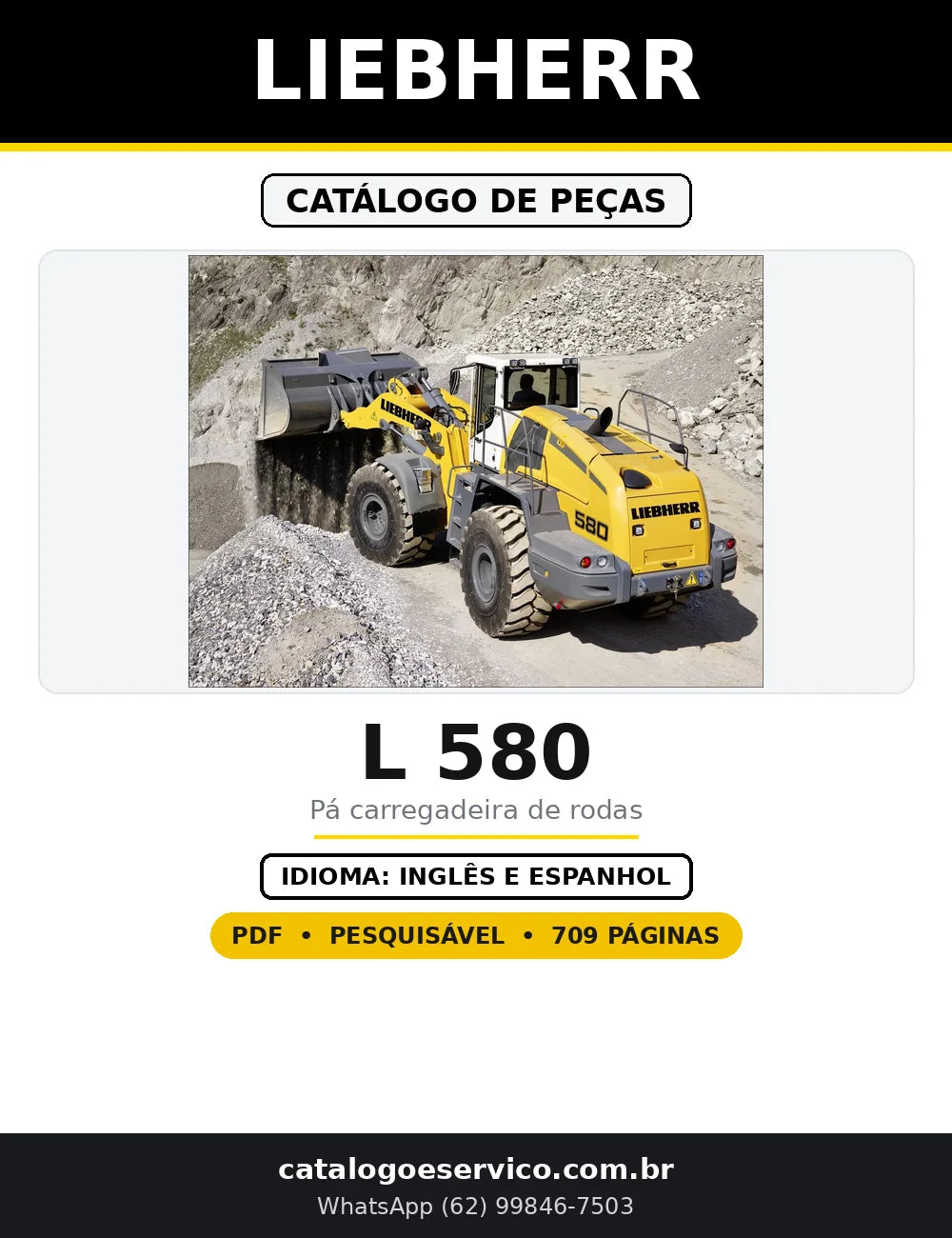 Capa do Catálogo de Peças Liebherr L 580 em PDF com 709 páginas
