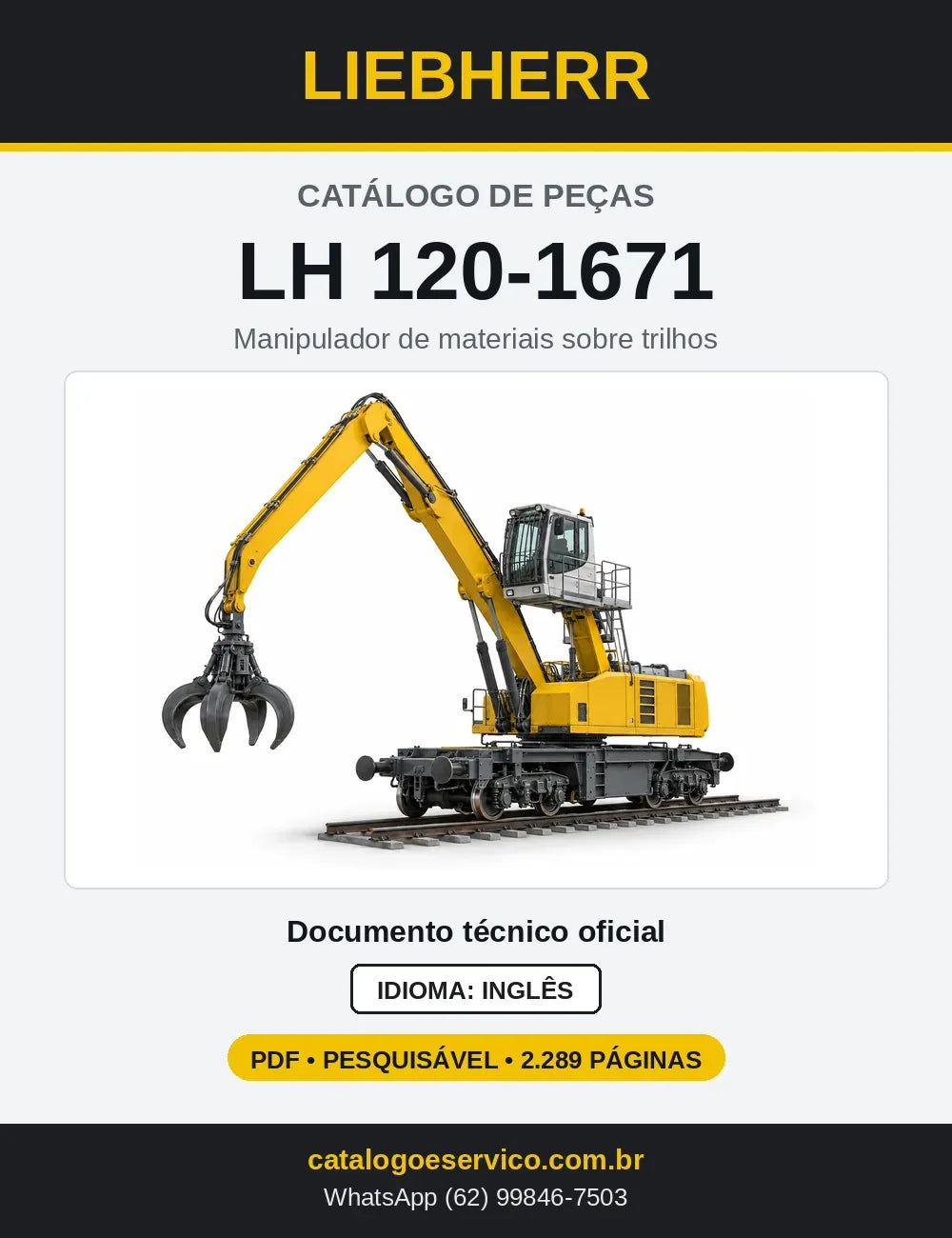 Capa do Catálogo de Peças Liebherr LH120-1671 manipulador de materiais