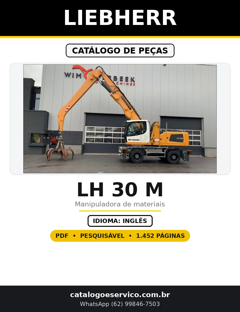 Capa do Catálogo de Peças Liebherr LH 30 M em PDF com 1.452 páginas