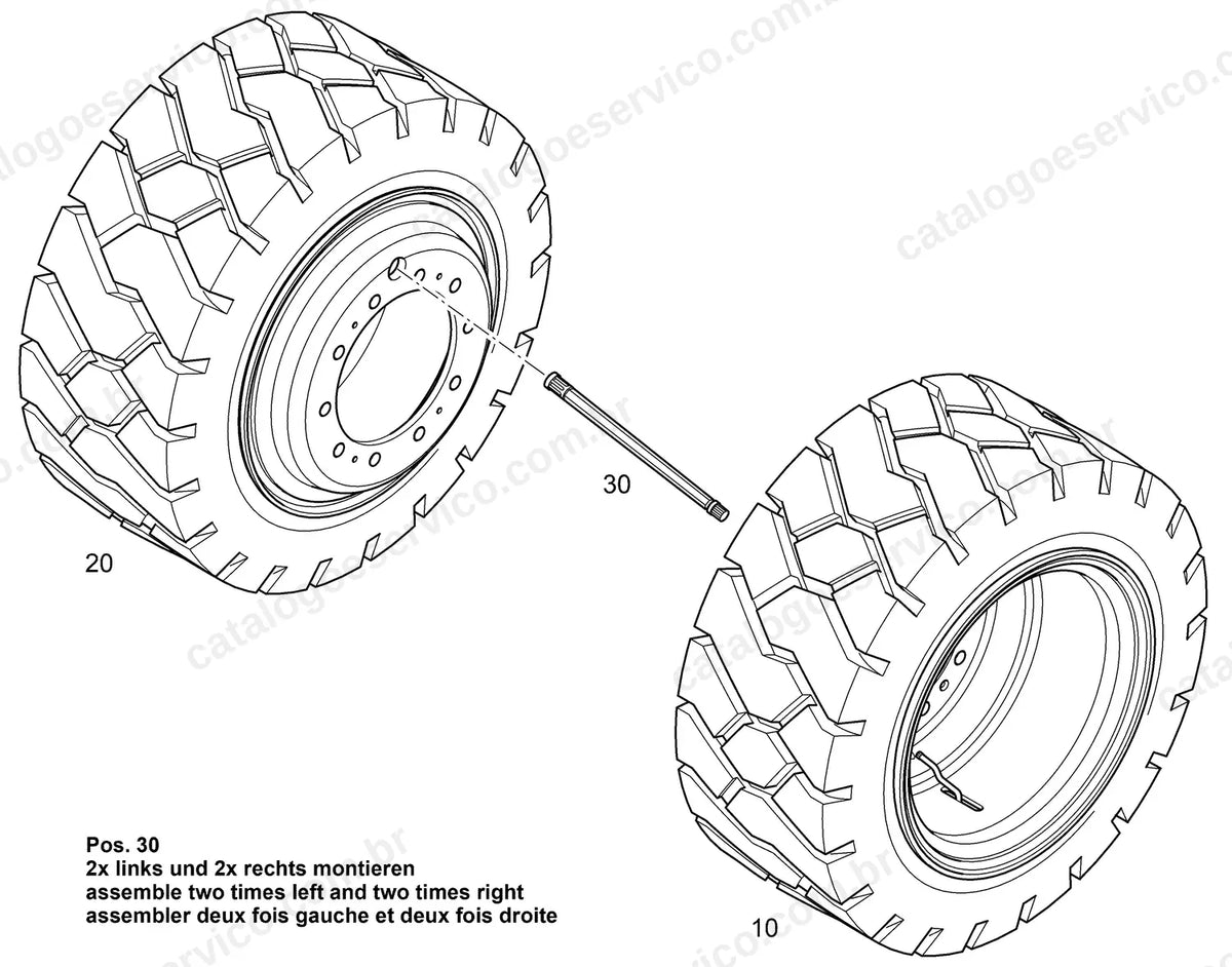 Jogo de 8 pneus industriais Michelin 12.00R20 XZM-TL do LH35-1473