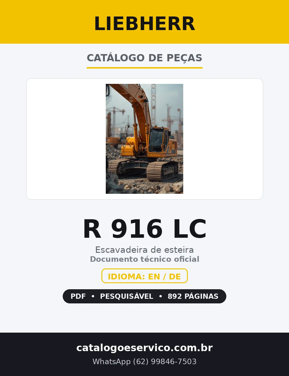 Capa — Catálogo de Peças Liebherr R 916 LC