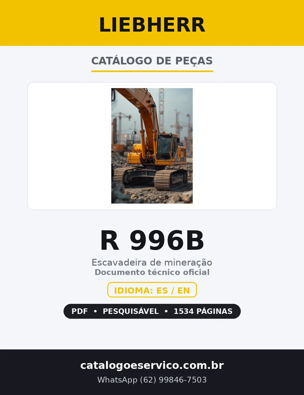 Capa — Catálogo de Peças Liebherr R 996B