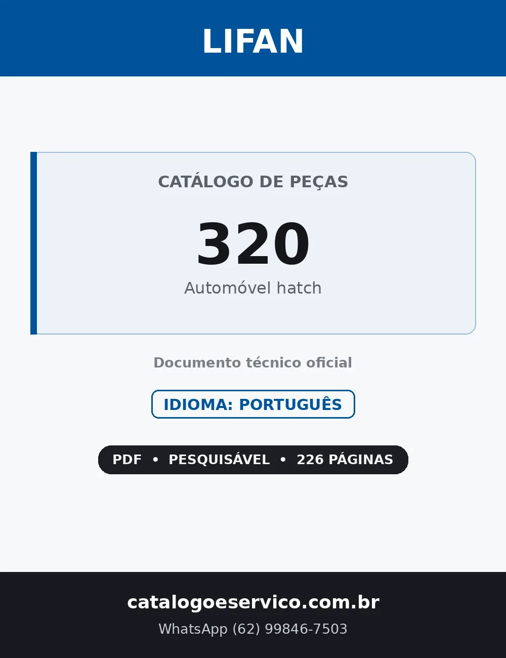 Capa — Catálogo de Peças Lifan 320