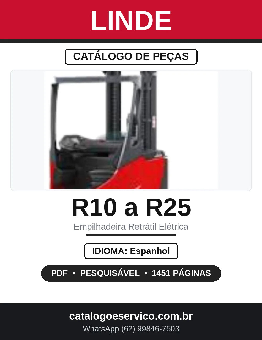 Catálogo de Peças Linde R14 R16 R20 Série 1120 — capa