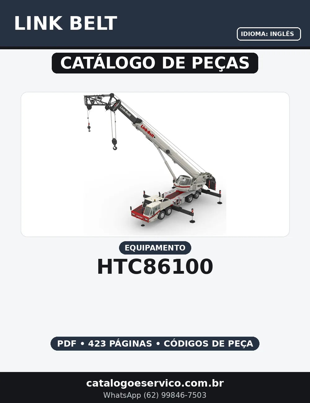 CATÁLOGO DE PEÇAS LINK BELT - HTC86100 — capa do catálogo de peças