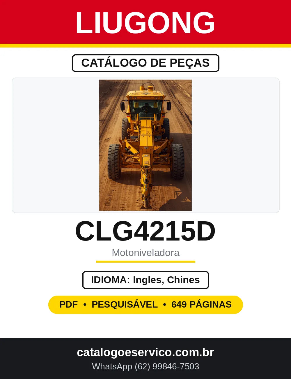 Catálogo de Peças LiuGong CLG4215D Motoniveladora — capa
