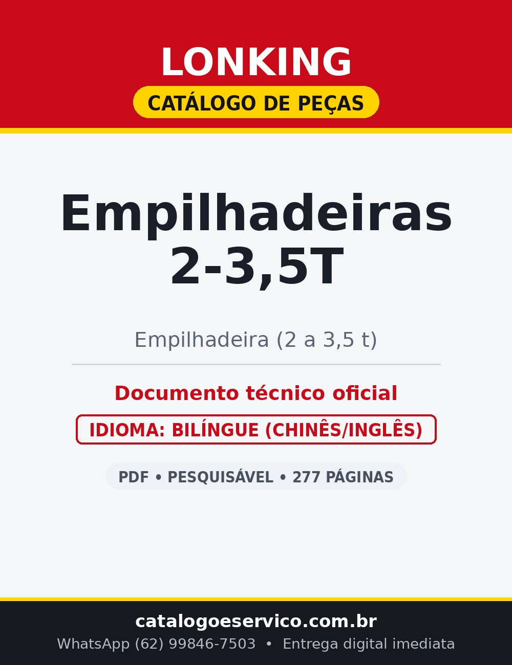Catálogo de Peças Lonking — Empilhadeiras 2 a 3,5 Toneladas