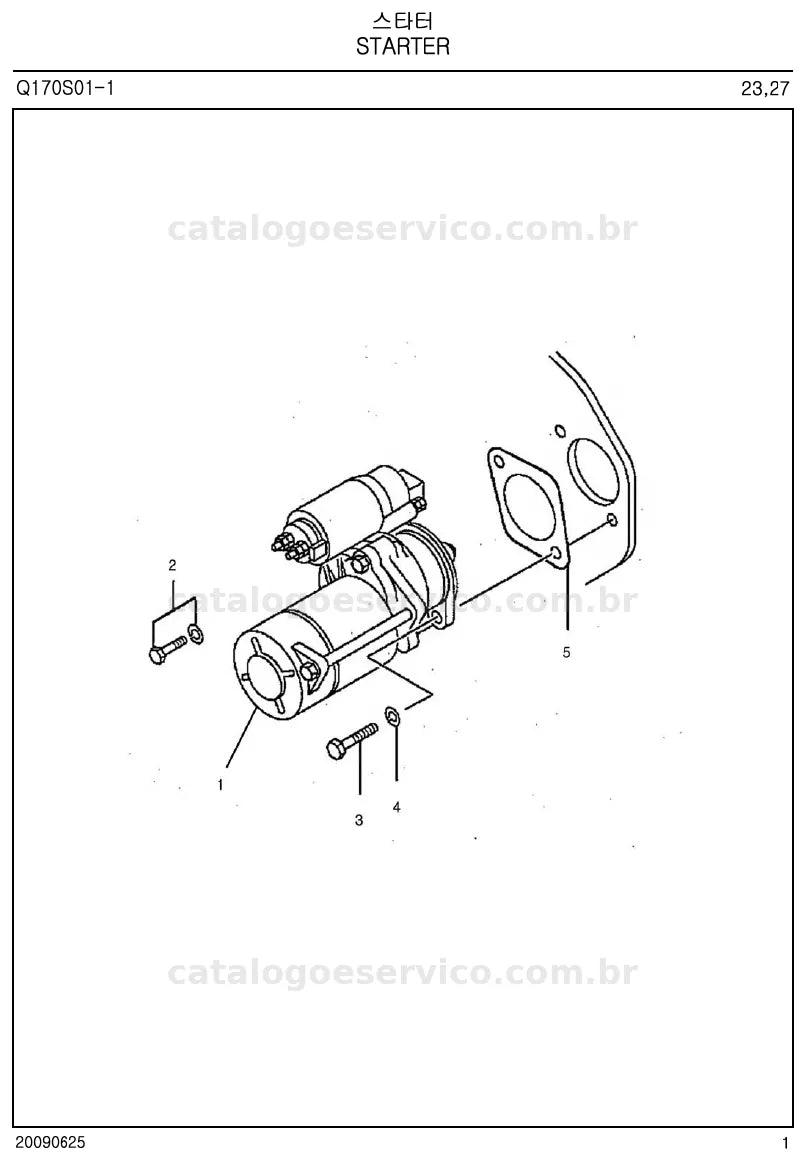 Vista explodida do catálogo de peças J23 / J27 — exemplo 2