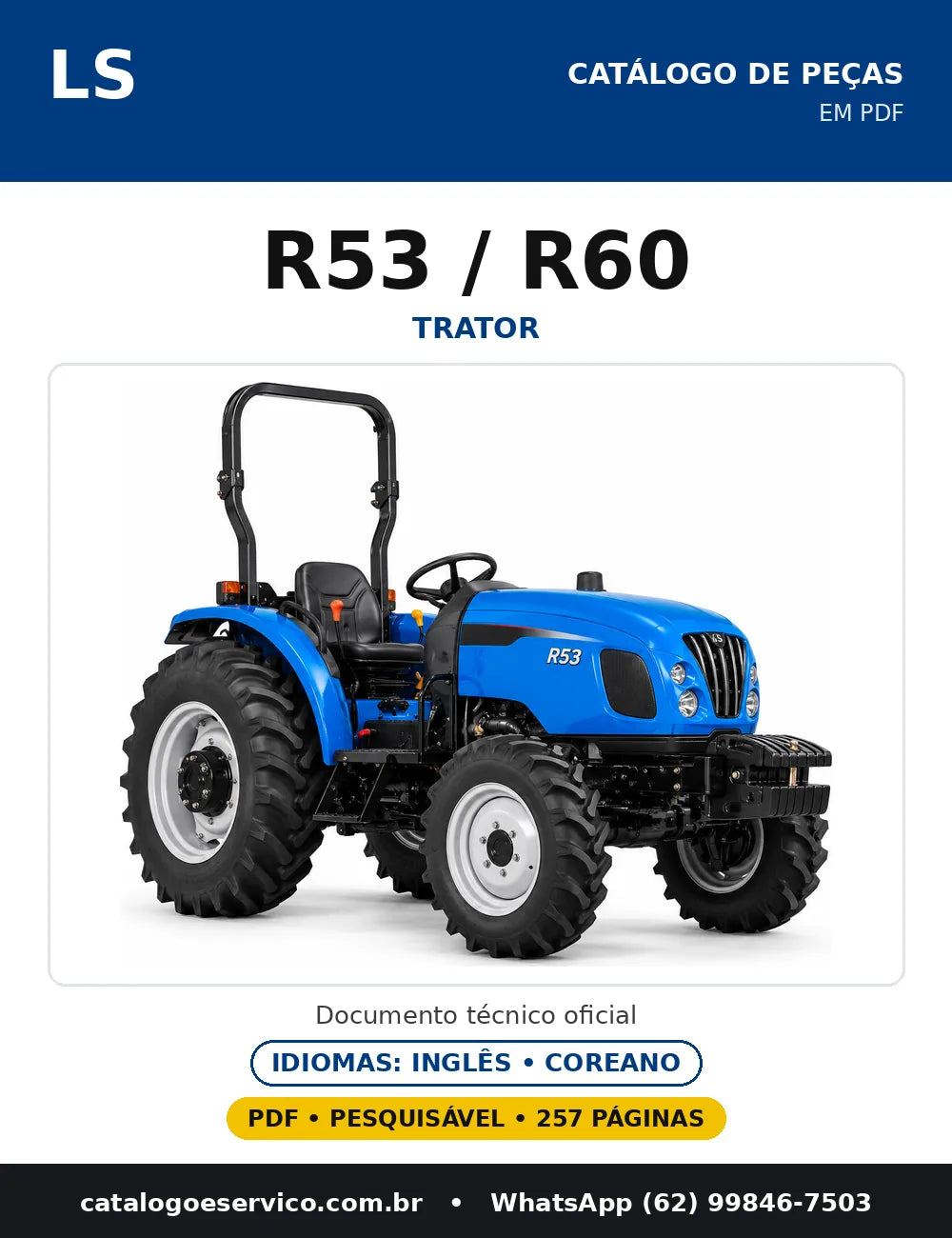 Capa do catálogo de peças R53 / R60 em PDF