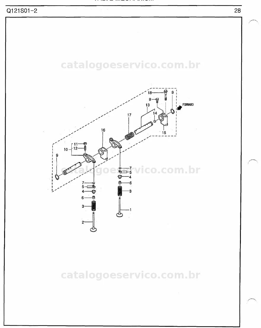 Vista explodida do catálogo de peças S3010 — exemplo 1