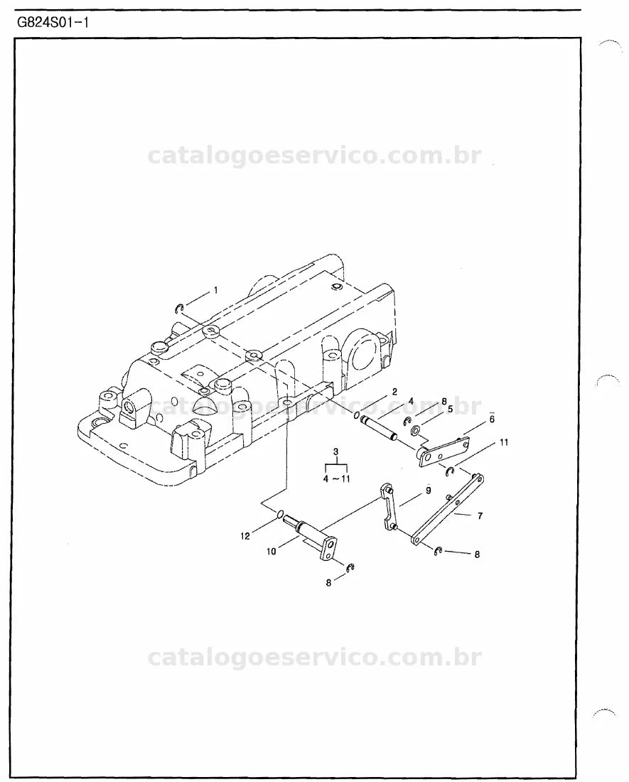 Vista explodida do catálogo de peças S3010 — exemplo 4