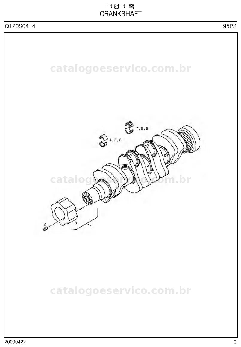 Vista explodida do catálogo de peças Série L7000 (L7010 / L7020 / L7030 / L7040) — exemplo 2