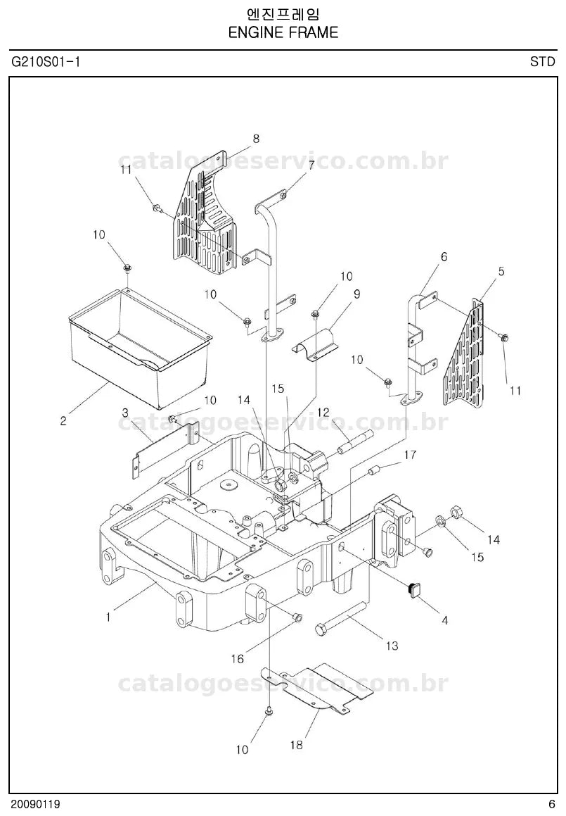 Vista explodida do catálogo de peças Série L7000 (L7010 / L7020 / L7030 / L7040) — exemplo 3