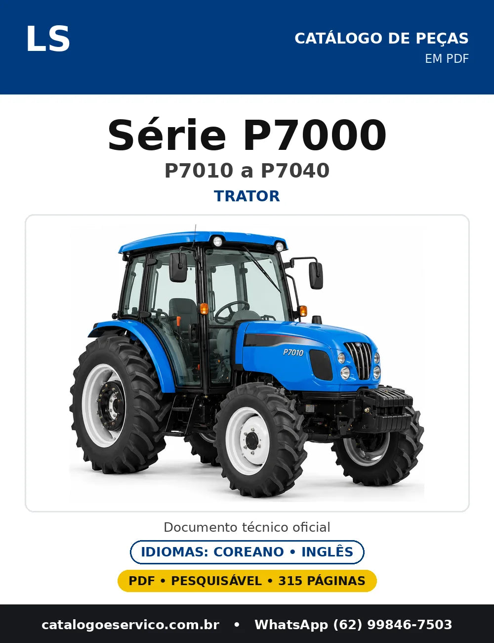 Capa do catálogo de peças Série P7000 (P7010 a P7040) em PDF