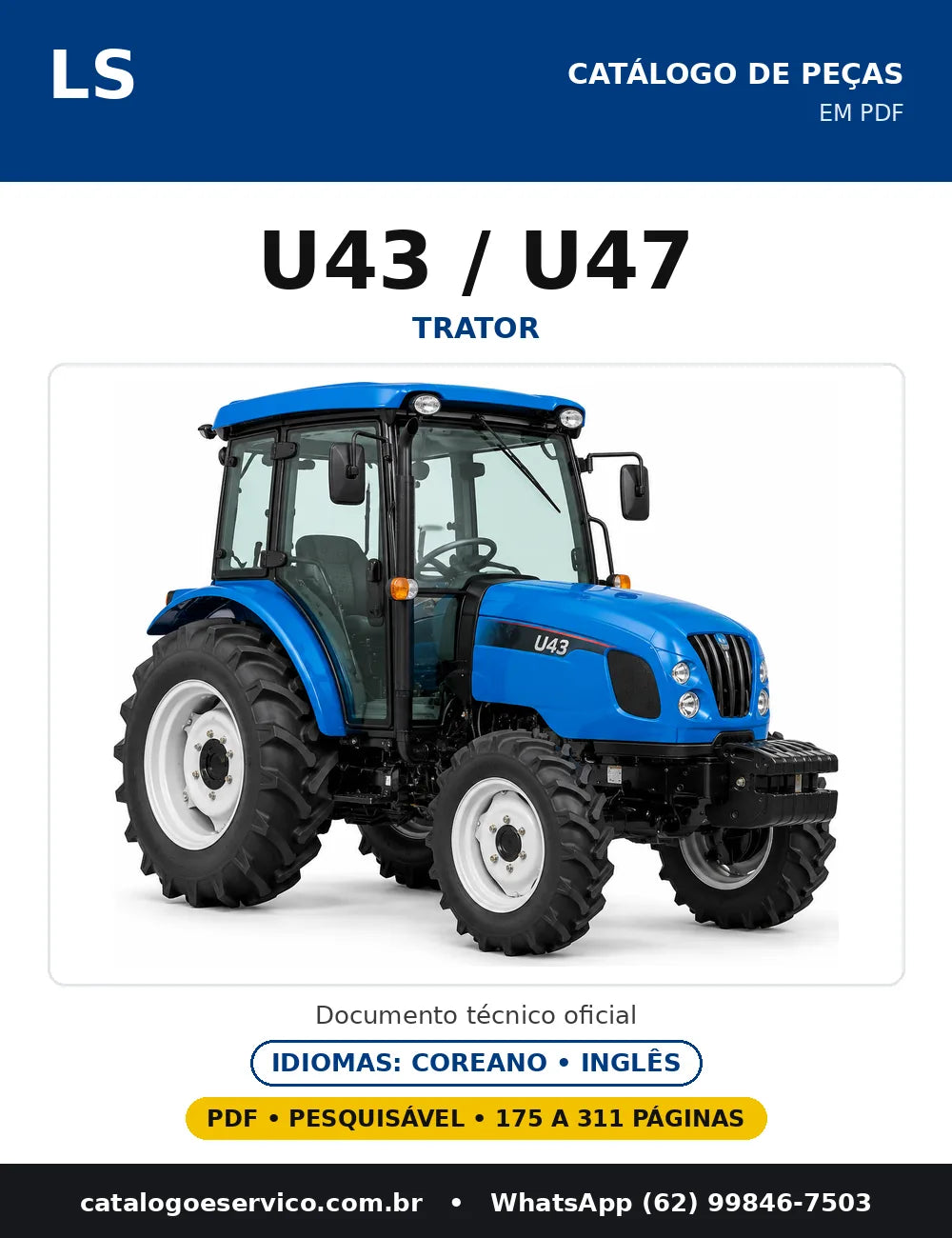 Capa do catálogo de peças U43 / U47 em PDF