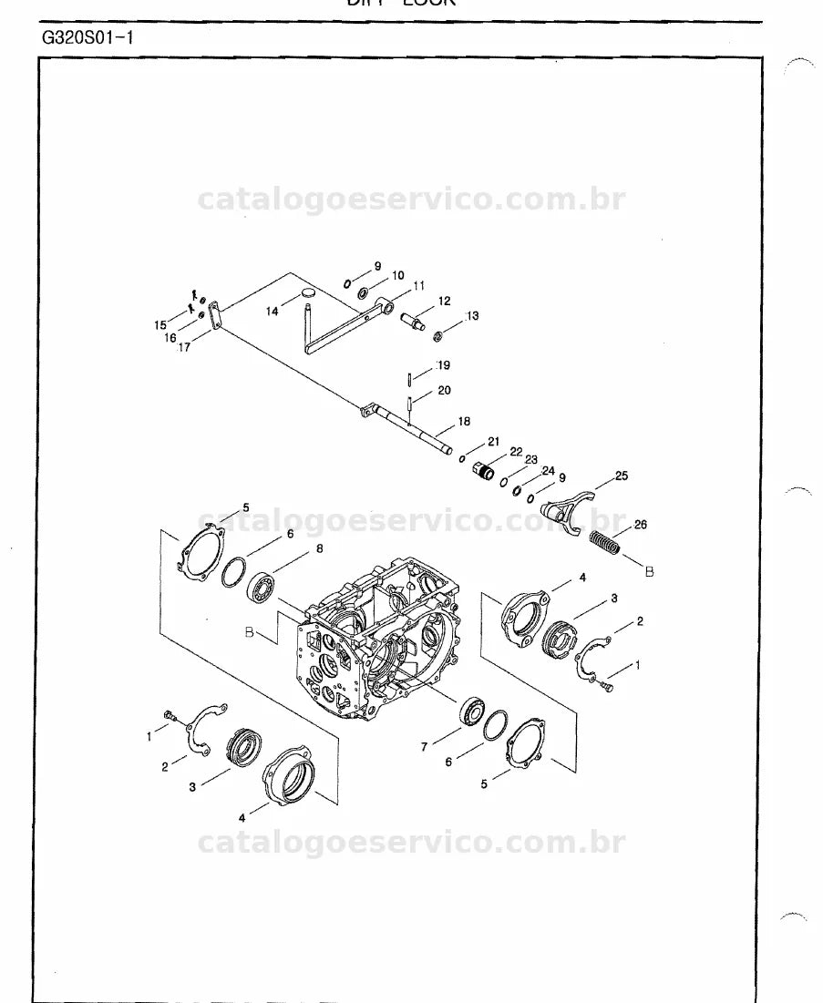 Vista explodida do catálogo de peças U5020 / U5030 — exemplo 3