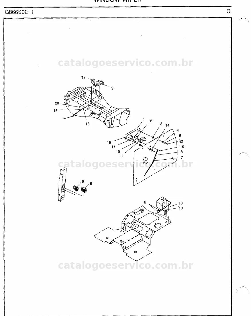 Vista explodida do catálogo de peças U5020 / U5030 — exemplo 4