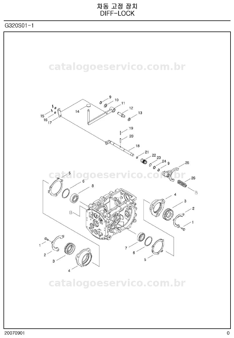 Vista explodida do catálogo de peças U52 — exemplo 4